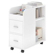 YITAHOME Rolling Container with 2 Drawers, Filing Cabinet with Adjustable Shelf and Storage Compartments, Multifunctional Office Storage Cabinet Side