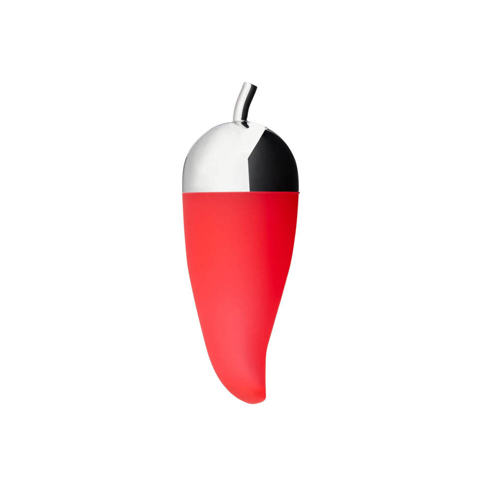 Alessi Jht02 - Designer Chilli Chopper, In Silicone Rubber And Polished 18/10 Stainless Steel, 9 Cm X 3 Cm Red