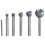 KS Tools 515.3286 Carbide Rotary Burrs KUD Cone 1
