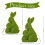 Statuetta di coniglietto pasquale verde floccato, 18 cm 3