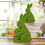 Statuetta di coniglietto pasquale verde floccato, 18 cm 4