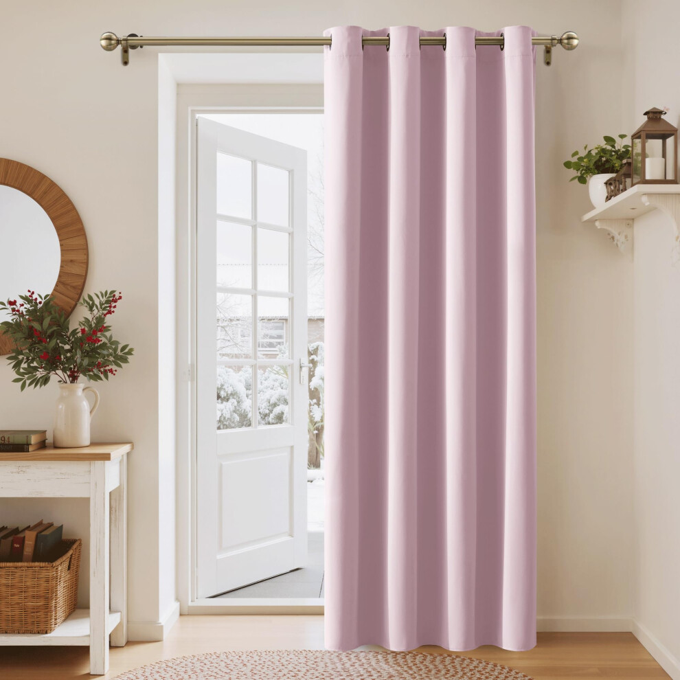 Girls Bedroom Curtain - Nursery Decor Thermal Single Door Panel For Window Treatment/Room Darkening & Energy Saving, 1 Piece, 52-Inch Pink Pony Dance