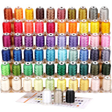 New brothread 63 Brother Colours Polyester Machine Embroidery Thread Kit 500M (550Y) Each Spool for Brother Babylock Janome Singer Pfaff Husqvarna