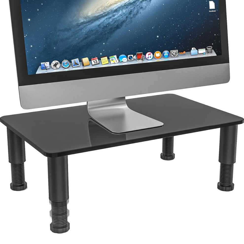 Hemudu Computer Monitor Stand Riser With Height Adjustable Multi Media Desktop Stand For Computers, Laptops & Tvs, Hd01b-002P Black 5051224598045