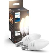 Philips Hue New White Smart Light Bulb Candle 2 Pack [E14 Small Edison Screw] Works with Alexa, Google Assistant, Apple Homekit. for Home Indoor