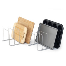 simplywire ? Baking Tray and Chopping Board Racks ? Pack of 2 - Pan Storage - Kitchen Cupboard Organiser ? Chrome