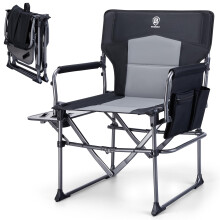 EVER ADVANCED Directors Chair for Adults, Oversized Camping Chair for Heavy People Folding with Side Table, Heavy Duty Portable With Side Pocket