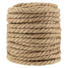 HAKZEON 10mm Jute Hemp Rope, 50m/164Feet Twisted Natural Jute Twine String, Manila Rope for Gardening, Camping, Decorating, Bundling