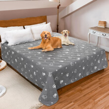 Waterproof Dog Blanket, Anti-Slip Bed Couch Covers for Dogs, Soft Pet Blankets to Protect Furniture Sofa Car for Puppy Cat Kids (97?190cm, Grey Paw