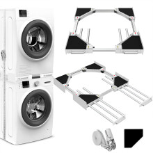 NIUXX Universal Stacking Kit for Washing Machine and Dryer, Adjustable Stacking Shelf Kit for 57-70 cm Washer Dryer, Intermediate Frame with Ratchet