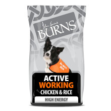 Burns Pet Nutrition Hypoallergenic Complete Dry Dog Food Adult and Senior Dog Active For Working Dogs Chicken and Rice 12 kg