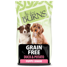 Burns Pet Nutrition Hypoallergenic Complete Dry Dog Food Puppy Grain Free Duck and Potato Grain Free 6 kg