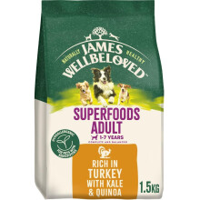 James Wellbeloved Dog Superfoods Hypoallergenic Dry Food Adult Turkey Kale and Quinoa 1.5 kg
