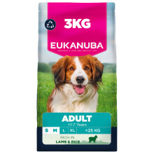 Eukanuba Lamb & Rice - Complete Dry Dog Food - For Adult Small & Medium Breed Dogs 3KG