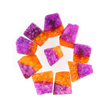 GEMKORA (10pcs) Colorful Druzy Quartz Mix Gemstones, Home, Office, Living Kitchen, Room Decor, Loose Gems, DIY, Wire Wrapping, Reiki, Wikka, Healing
