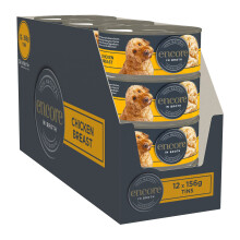 Encore 100% Natural Dog Food Tin 1x(12x156g) Chicken Breast with Rice in Broth, Pack of 12