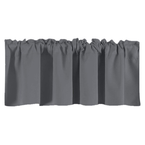 Cortina de varão blackout 57x18 polegadas, poliéster, bolso para varão de 3 polegadas, bloqueia a luz e é lavável à máquina – compatível 1