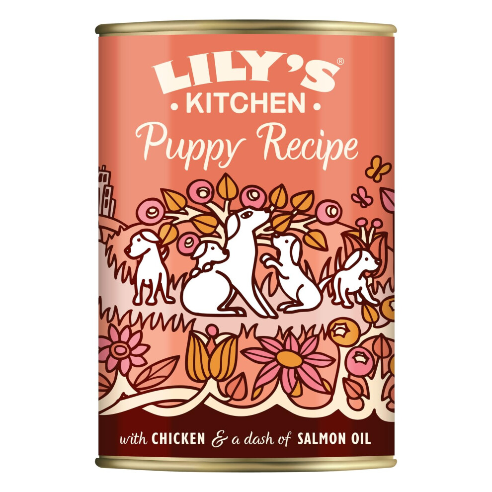 Lily's Kitchen Natural Puppy Wet Dog Food Tins Chicken -Free Recipe 6 X 400G Grain