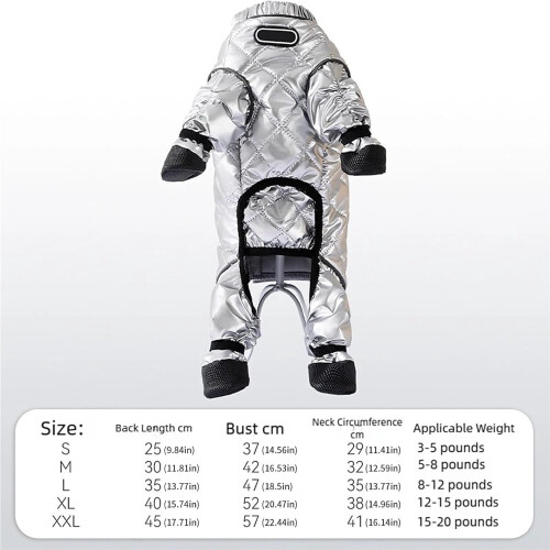 Combinaison de neige intégrale imperméable pour chien avec bottines – 1