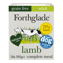 Forthglade Wet Dog Food (18 x 395g Trays) - Grain Free & Hypoallergenic Dog Food, Adult 1 Year+, Lamb with Vegetables, Complete Stomach Sensitive