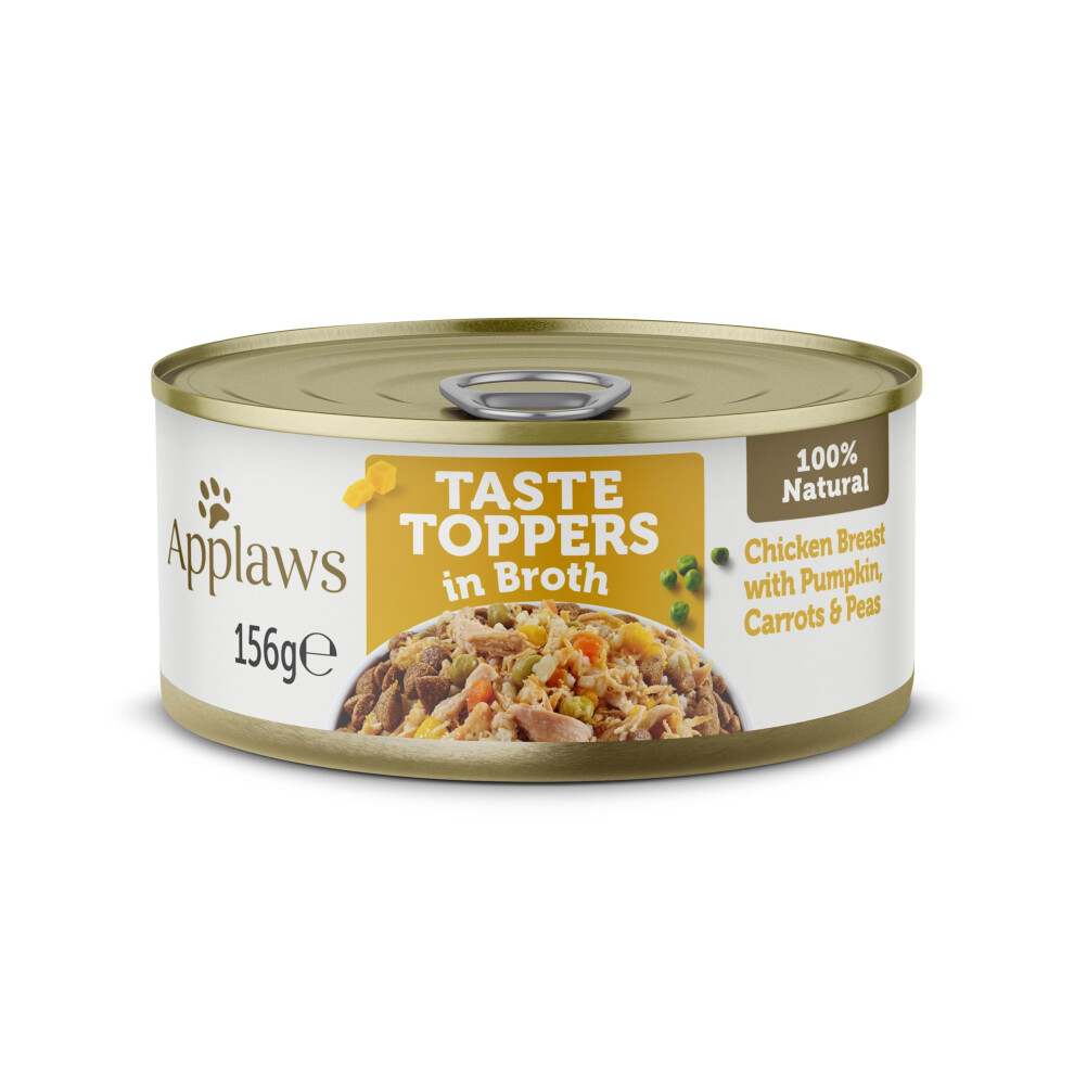 Applaws 100% Natural Wet Dog Food, Chicken Breast With Pumpkin And Vegetables In Broth 156G Tin (Pack Of 12)