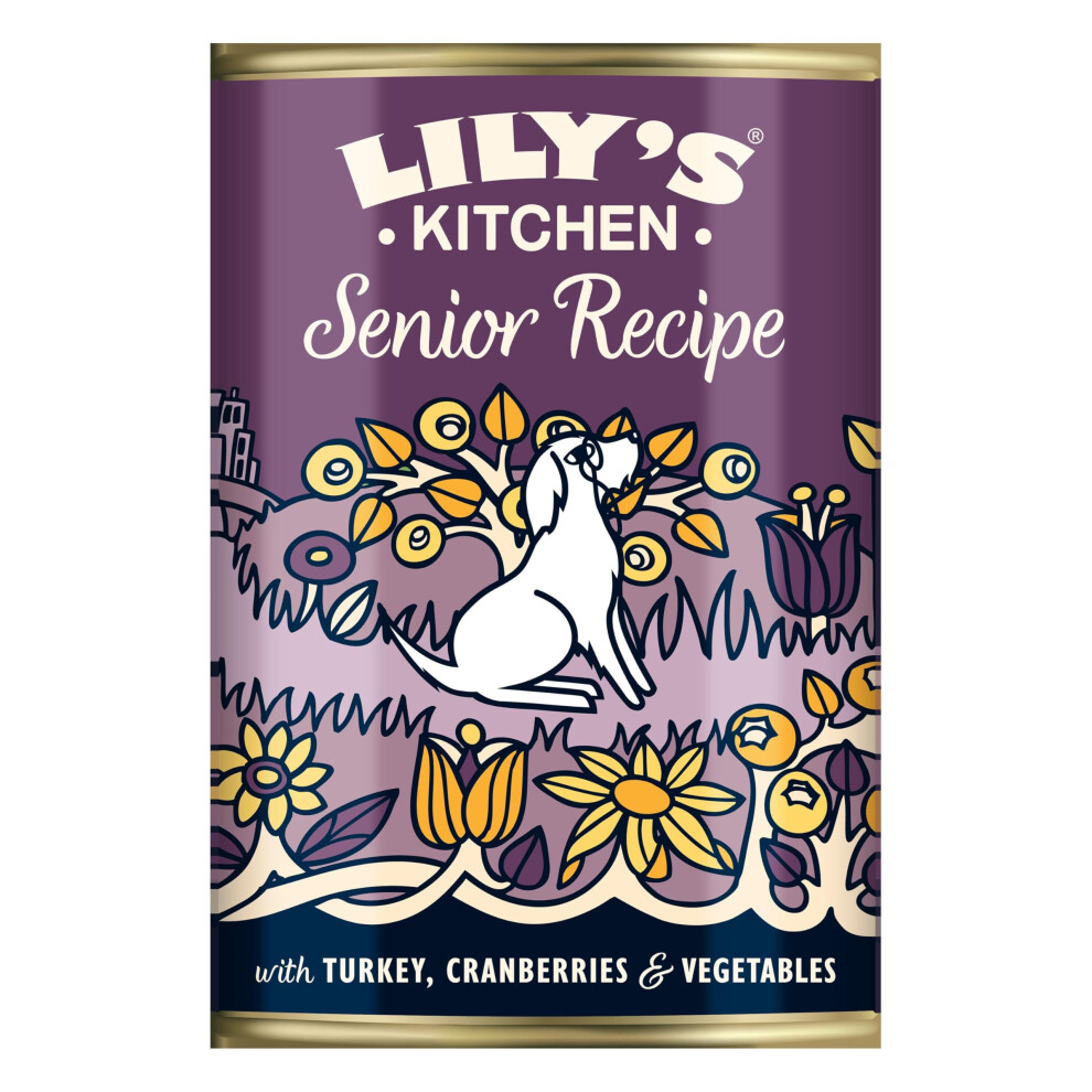 New Lily's Kitchen Made With Natural Ingredients Wet Dog Food Tin Senior Recipe With Turkey 6 X 400G Eudst11