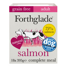 Forthglade Wet Dog Food (18 x 395g Trays) - Grain Free & Hypoallergenic Dog Food, Adult 1 Year+, Salmon with Vegetables, Complete Stomach Sensitive