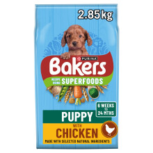 BAKERS Superfoods Puppy Chicken with Vegetables Dry Dog Food 2.85kg (Pack of 4)