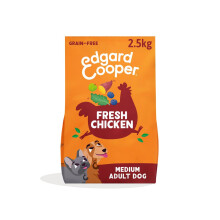 Edgard & Cooper Grain Free Dry Dog Food For Medium Breed Adult Dogs (2.5kg), Fresh Chicken, Balanced Fibre For Gut Health, With Apple, Sweet Potato,