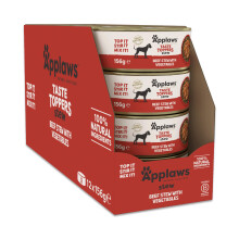 Applaws 100% Natural Wet Dog Food Tins, Grain Free Beef with Vegetables Stew, 156g (Pack of 12)
