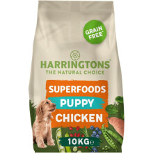 Harringtons Superfoods Puppy Complete Grain Free Hypoallergenic Chicken with Veg Dry Dog Food 10kg - Made with All Natural Ingredients, Packaging may