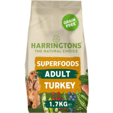 Harringtons Superfoods Complete Grain Free Hypoallergenic Turkey with Veg Dry Adult Dog Food 1.7kg (Pack of 4) - Made with All Natural Ingredients