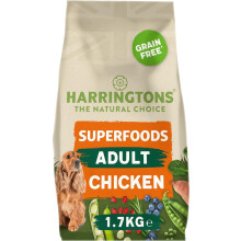Harringtons Superfoods Complete Grain Free Hypoallergenic Chicken with Veg Dry Adult Dog Food 1.7kg (Pack of 4) - Made with All Natural Ingredients
