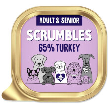 Scrumbles Turkey Natural Wet Dog Food, Grain Free Recipe with 65% Turkey and Slippery Elm, 12x 150g