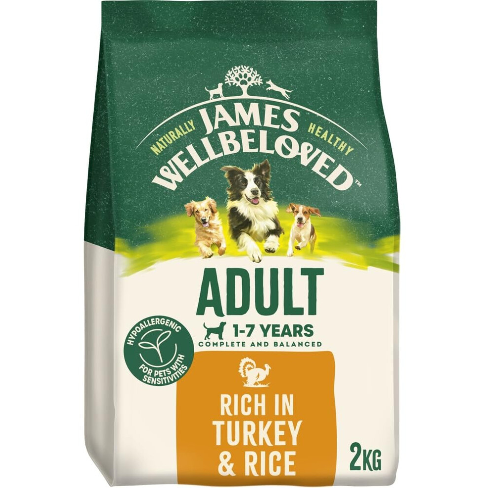 James Wellbeloved Dog Adult Hypoallergenic Dry Food Turkey And Rice 2 Kg
