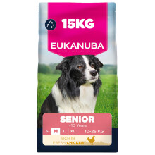 Eukanuba Fresh Chicken - Complete Dry Dog Food - For Senior Medium Breed Dogs 15KG