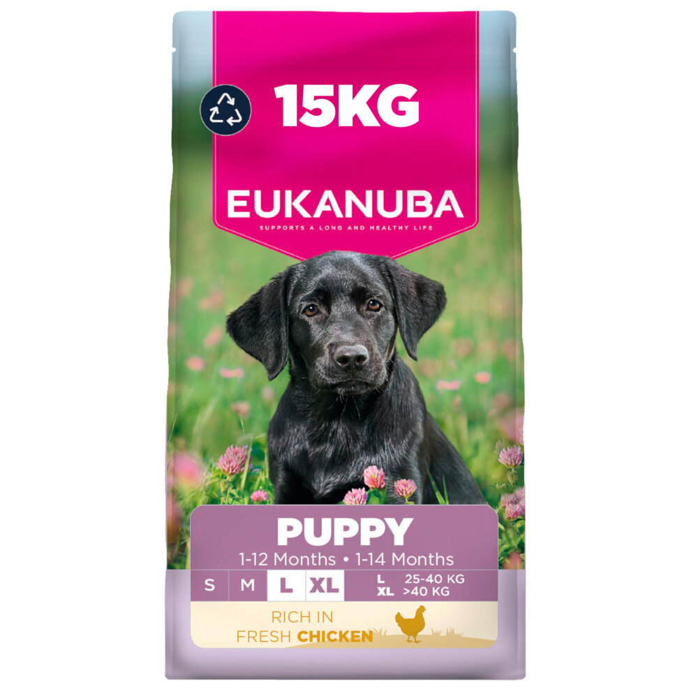 Eukanuba Fresh Chicken - Complete Dry Puppy Food - For Large & Giant Breed Dogs 15Kg