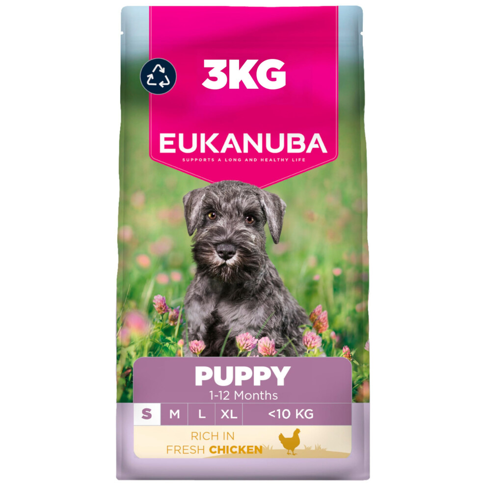 Eukanuba Fresh Chicken - Complete Dry Puppy Food - For Small Breed Dogs 3Kg