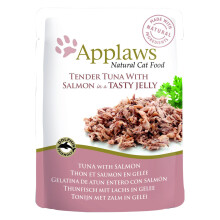 Applaws Cat Tender Tuna with Salmon in a Tasty Jelly Pouch, 16 x 70 g