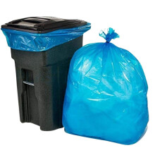 Plasticplace 64-65 Gallon Recycling Trash Bags For Toter ?1.5 Mil ? Blue Heavy Duty Garbage Can Liners ? 50? x 60? (50 Count)