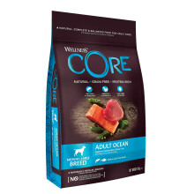 Wellness CORE Ocean 10 kg, Salmon & Tuna ? Dry Dog Food for Medium to Large Breeds, Grain-Free, Natural, Hypoallergenic, Protein-Rich, High Fish