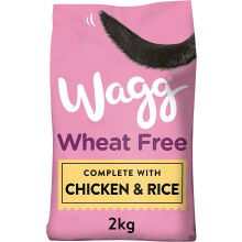 Wagg Wheat Free Complete Dry Adult Dog Food Chicken & Rice 2kg (Pack of 4) - For Sensitive Stomachs