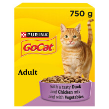 GO-CAT Adult Chicken and Duck Dry Cat Food 750g (Pack of 5)