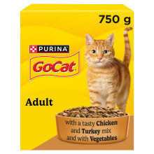 GO-CAT Adult Chicken and Turkey Dry Cat Food 750g (Pack of 5)