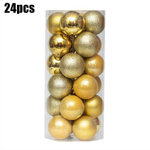 Verpakking van 24 gegalvaniseerde plastic kerstballen van 3 cm.