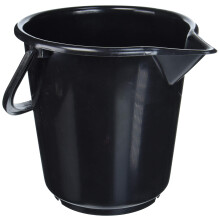 Industrial Bucket 10.5 L, Round with Spout, Black