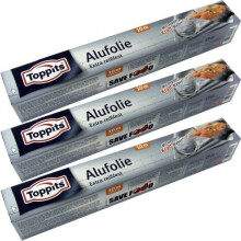 Toppits Three aluminium foils extra tear-resistant with double force honeycomb (3 pieces x 10 m x 29.5 cm).