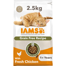 IAMS Grain Free Adult Complete Dry Cat Food Chicken 2.5kg - Supports Strong Immune System