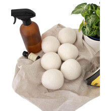 Naturally Sheepskins 6 XL Wool Dryer Balls Organic | 100% New Zealand Wool Reusable, Hypoallergenic & Baby Safe | Reduce Clothing Wrinkles & Drying