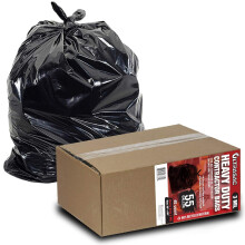 Heavy Duty 55 Gallon Contractor Bags - (40 Count, 3 MIL) - 38" x 58" - Large Black Plastic Trash Can Liners - 55-60 Gal Garbage Bag Drum Liners for